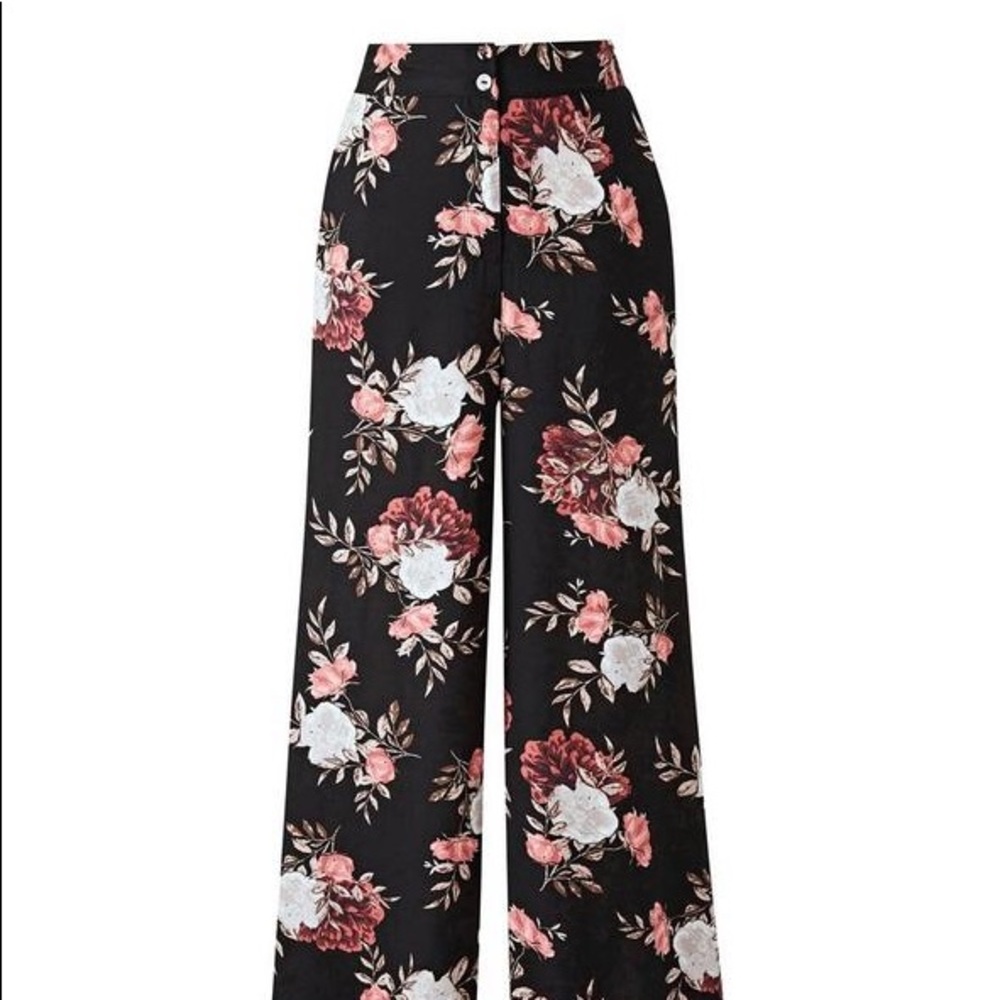 Lightweight floral wide leg pants